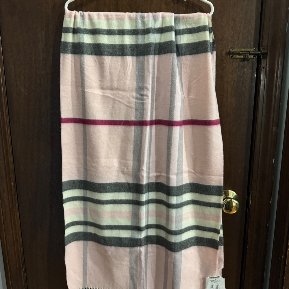 Pink and Gray Plaid Cashmink scarf